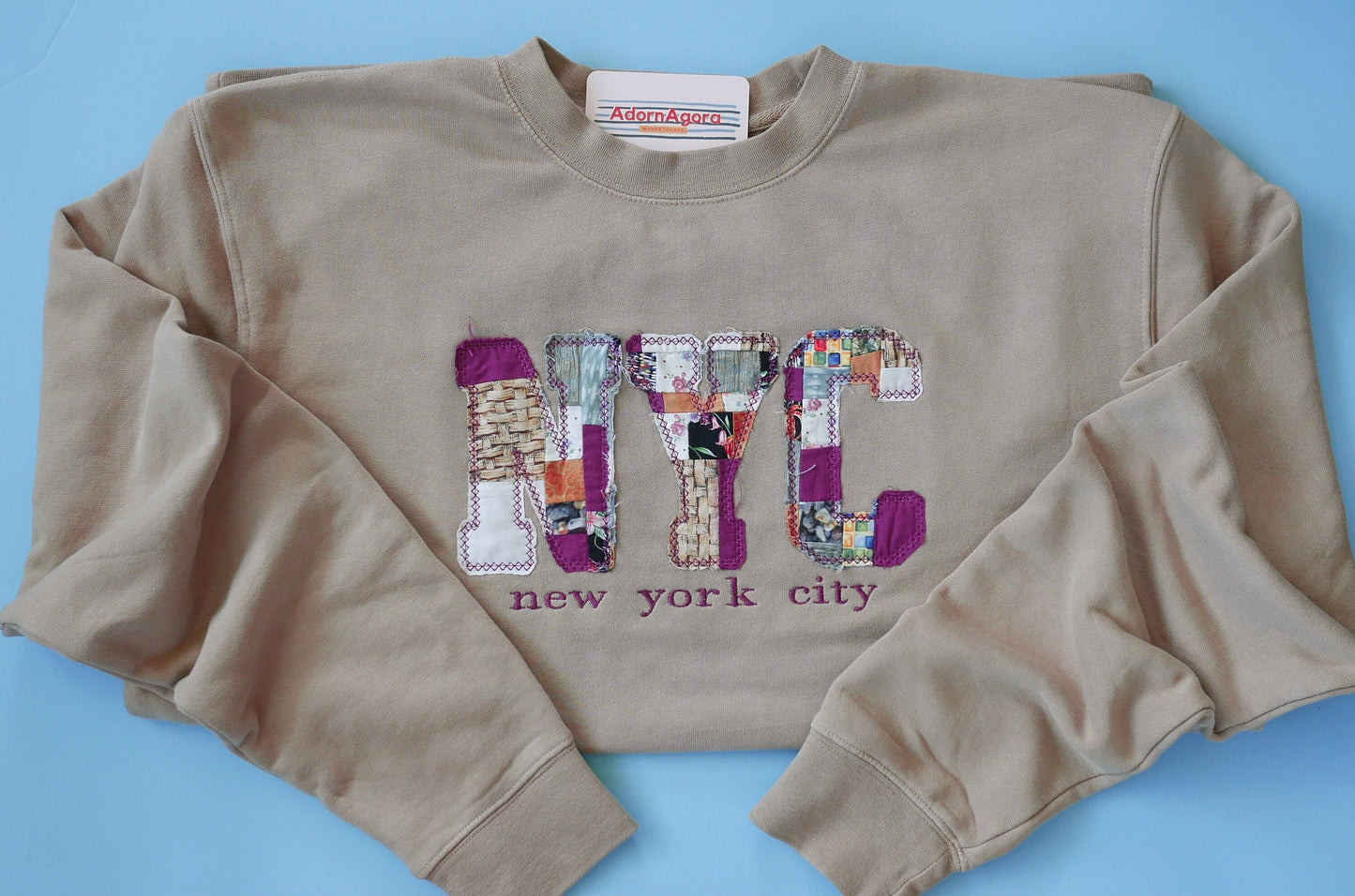 Vintage Quilted Fabric NYC Appliquéd Sweatshirt